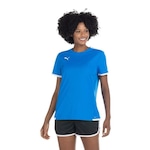 Camiseta Puma Teamliga - Feminina AZUL/BRANCO