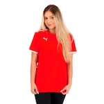 Camiseta Puma Teamliga - Feminina VERMELHO/BRANCO