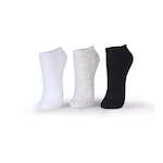 Kit Meias Sapatilha Puket Variante - 3 Pares - Adulto BRANCO/PRETO