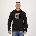 Blusão de Moletom Atlético Madrid com Capuz Futfanatics Escudo - Masculino PRETO