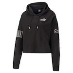 Blusão de Moletom com Capuz Puma Power Colourblock - Feminino PRETO