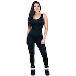 Macacão Fitness MVB Modas Longo Suplex - Feminino PRETO