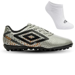 Chuteira Society Umbro Plasma + Meias - Adulto CINZA