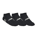 Kit Meias Cano Curto New Balance Basic - 3 Pares - Adulto PRETO