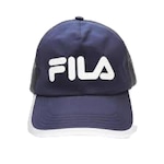 Boné Fila Aba Curva Strapback Trucker Performance - Adulto Azul Escuro/Prata