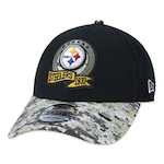 Boné New Era Pittsburgh Steelers 940 Salute To Service - Snapback - Adulto PRETO