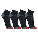 Kit Meias Cano Curto Lupo Slim Running Com 4 Pares - Adulto PRETO