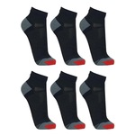 Kit Meias Cano Curto Lupo Slim Running Com 6 Pares - Adulto PRETO