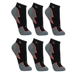 Kit Meias Cano Curto Lupo Running Performance Com 6 Pares - Adulto PRETO