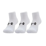 Meia Cano Baixo Under Armour Core Cotton com 3 Pares - Adulto BRANCO/PRETO