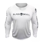 Camiseta Black Skull Manga Longa Dry Fit Soldado Bope - Masculina BRANCO