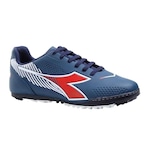 Chuteira Society Diadora Mondiale França - Adulto AZUL ESC/VERMELHO