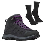 Bota Adventure Impermeável Columbia Crestwood + Meia - Feminina CINZA/ROXO