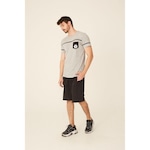 Camiseta NBA Estampada Pocket Brooklyn Nets Casual - Masculina CINZA ESCURO