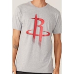 Camiseta NBA Estampada Big Logo Houston Rockets Casual - Masculina CINZA ESCURO