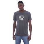 Camiseta NBA Estampada Vinil Brooklyn Nets Casual - Masculina CINZA