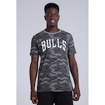 Camiseta NBA Estampada Chicago Bulls Casual - Masculina CINZA