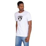 Camiseta NBA Estampada Vinil Brooklyn Nets Casual - Masculina BRANCO