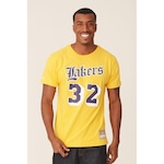 Camiseta Mitchell & Ness Estampada Los Angeles Lakers Magic Johnson - Masculina AMARELO