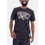 Camiseta Mitchell & Ness Neon Script San Antonio Spurs - Masculina PRETO