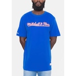 Camiseta Mitchell & Ness Branded Script - Masculina AZUL