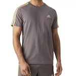 Camiseta adidas 3 Listras - Masculina CINZA/AMARELO