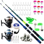 Kit de Pesca Completo 2 Varas 2 Molinete e Acessórios Nao Se Aplica