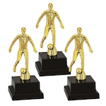 Kit de Troféus Vitória Vencedor Futebol - 17Cm - 3 Unidades OURO