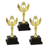 Kit de Troféus Vitória Vencedor Honra Ao Mérito - 18Cm - 3 Unidades OURO