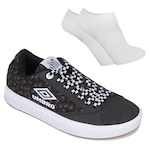 Kit Tênis Umbro Charlie Brown Jr + Meia - Masculino PRETO/BRANCO