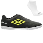 Kit Chuteira Futsal Umbro Neo Striker + Meias - Adulto PRETO/VERDE