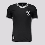 Camiseta do Botafogo Futfanatics Jacquard Escudo - Masculina PRETO