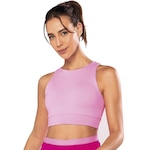 Top Fitness Alto Giro Tassia Neves Dupla Face - Feminino ROSA/BRANCO