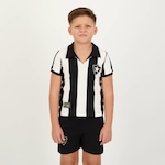 Kit Uniforme do Botafogo Futfanatics Retro: 1 Calção + 1 Camisa Polo - Infantil PRETO