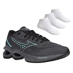 Tênis Mizuno Wave Creation 24 + 3 Pares de Meias - Masculino CINZA