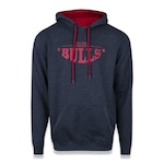 Blusão de Moletom com Capuz New Era Chicago Bulls NBA Convex Letter - Masculino CINZA ESCURO