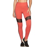 Calça Legging Run More Life - Feminina LARANJA/PRETO