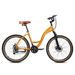 Bicicleta Aro 26 Blitz Comodo Alumínio Shimano 21V Urbana AMARELO