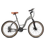 Bicicleta Aro 26 Blitz Comodo Alumínio Shimano 21V Urbana CINZA CLARO