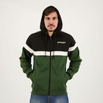 BLUSAO KAPPA LOGO FLEECE INSERTS PRETO/VERDE