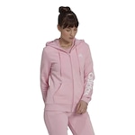 Jaqueta com Capuz adidas Essentials Logo Linear - Feminino ROSA CLA/BRANCO