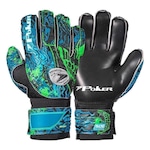 Luva de Goleiro Poker Semi Pro Skull - Adulto PRETO/AZUL CLA