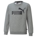 Blusão de Moletom Puma Essentials Crew Big Logo - Infantil CINZA/PRETO