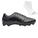 Chuteira de Campo Umbro Class Rb - Adulto + 1 Par de Meias PRETO