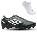 Chuteira de Campo Umbro Class Rb - Adulto + 1 Par de Meias PRETO/BRANCO