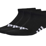 Kit Meias adidas Cano Baixo - 3 Pares - Adulto PRETO