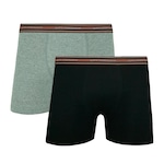 Kit Cuecas Boxer Lupo com Elastano - 2 Peças - Masculina CINZA/PRETO