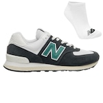 Kit Tênis New Balance 574 V2 + Meias - Masculino PRETO/VERDE