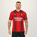 Camisa Milan I 2024 10 Rafa Leão Puma - Masculina VERMELHO