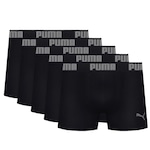 Kit Cuecas Boxer Puma Microfibra sem Costura - 5 Unidades - Adulto PRETO